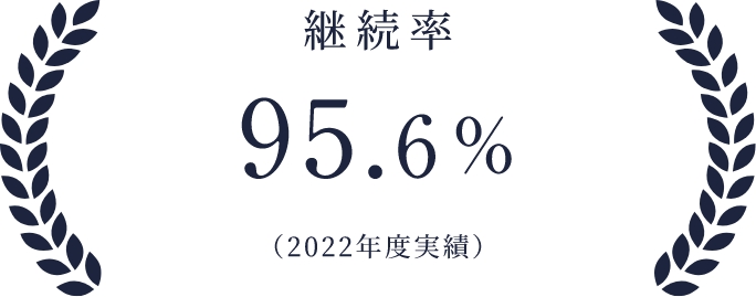 継続率95.6％：2022年度実績